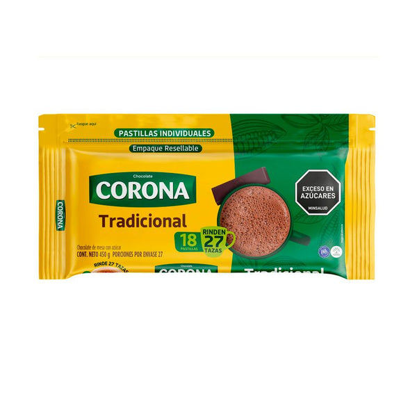 CHOCOLATE CORONA 450G PASTILLAS